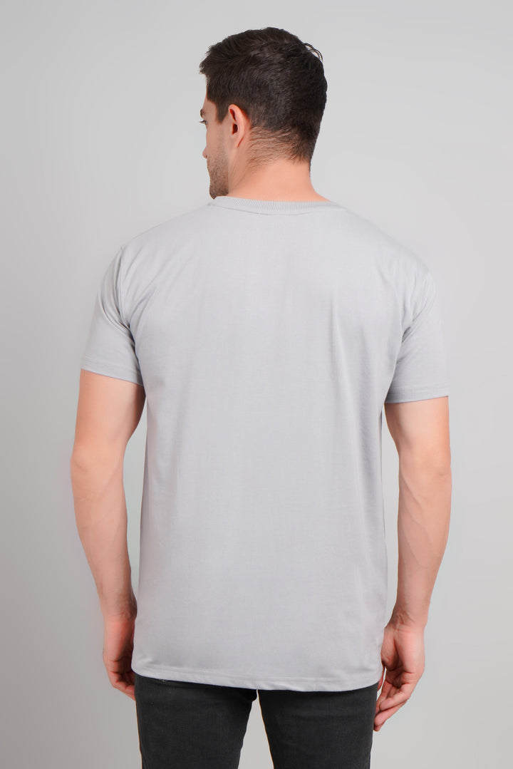 Men's Round Neck T-Shirt - Regular Fit, 220 GSM Cotton -Grey