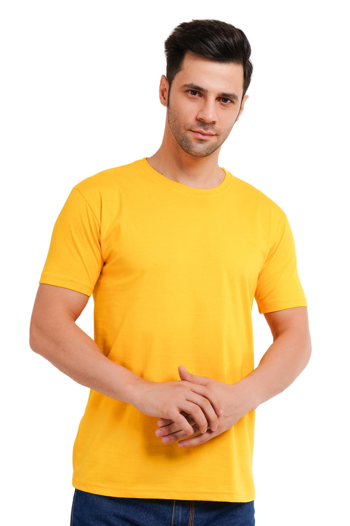 Round Neck regualr fit 180 gsm Yellow T shirt