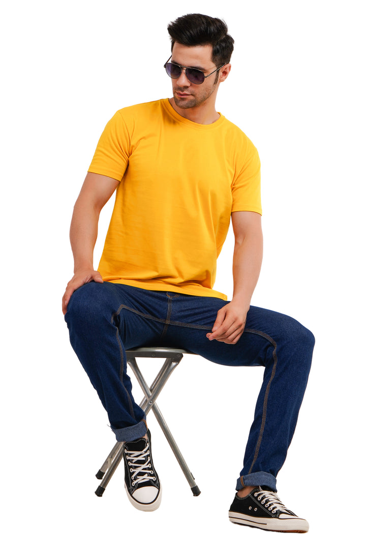 Round Neck regualr fit 180 gsm Yellow T shirt
