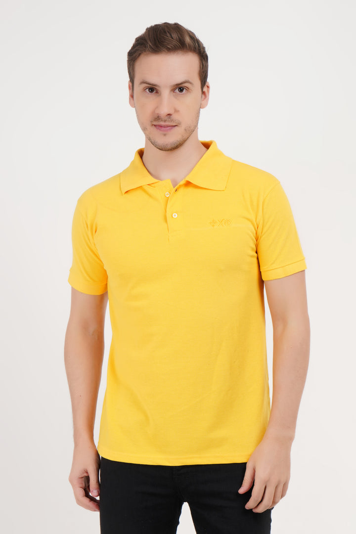 Polo Neck Yellow T Shirt