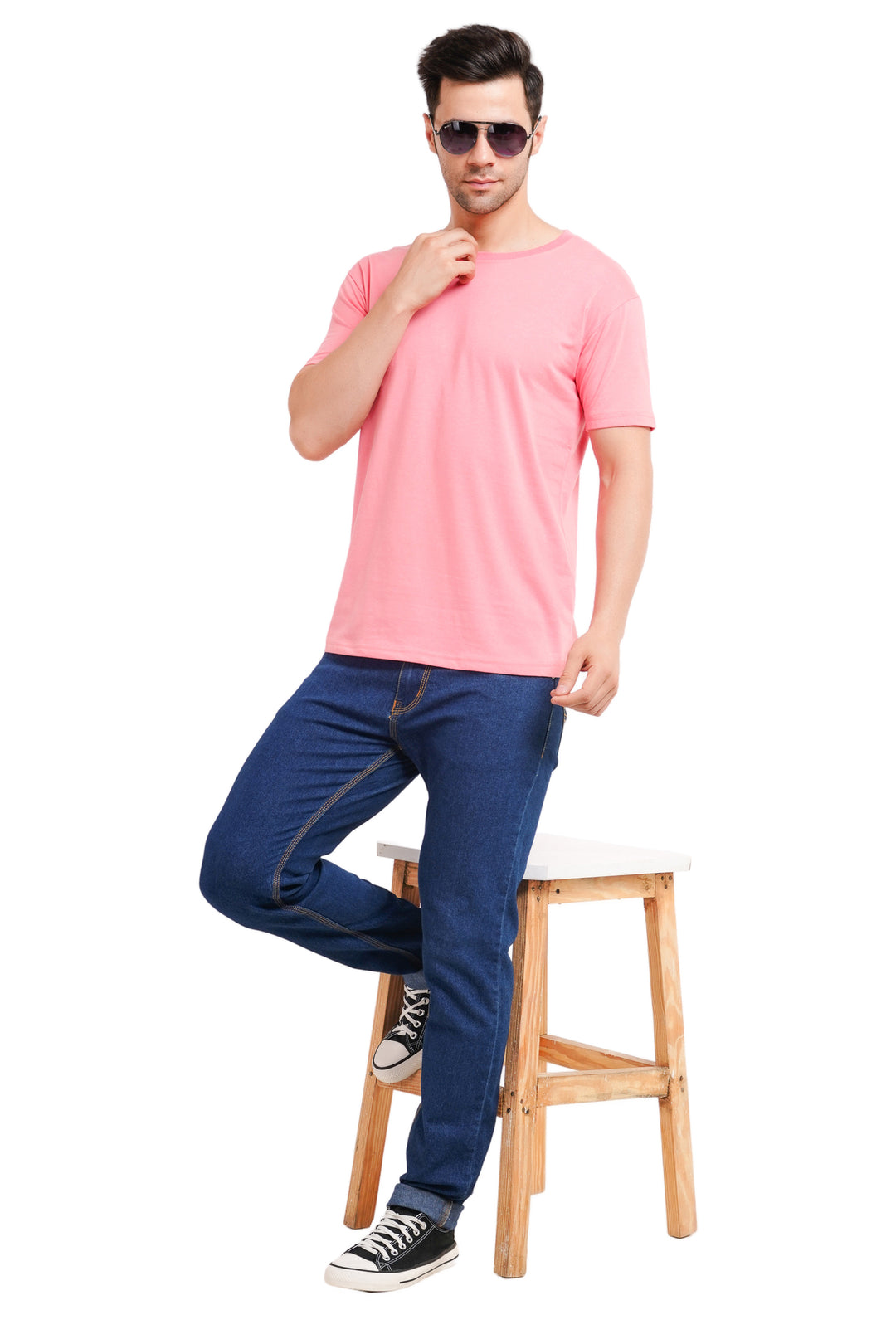 Round Neck regualr fit 180 gsm Pink T shirt