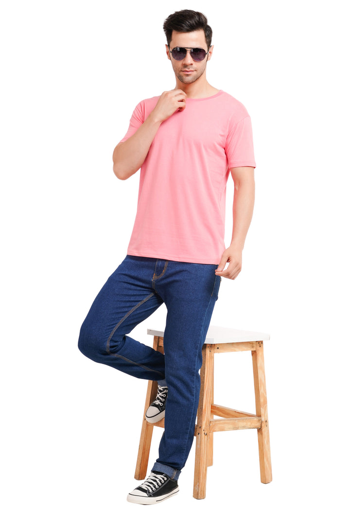 Round Neck regualr fit 180 gsm Pink T shirt