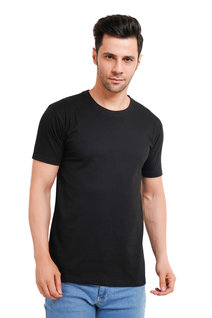 Round Neck regualr fit 180 gsm Black T shirt