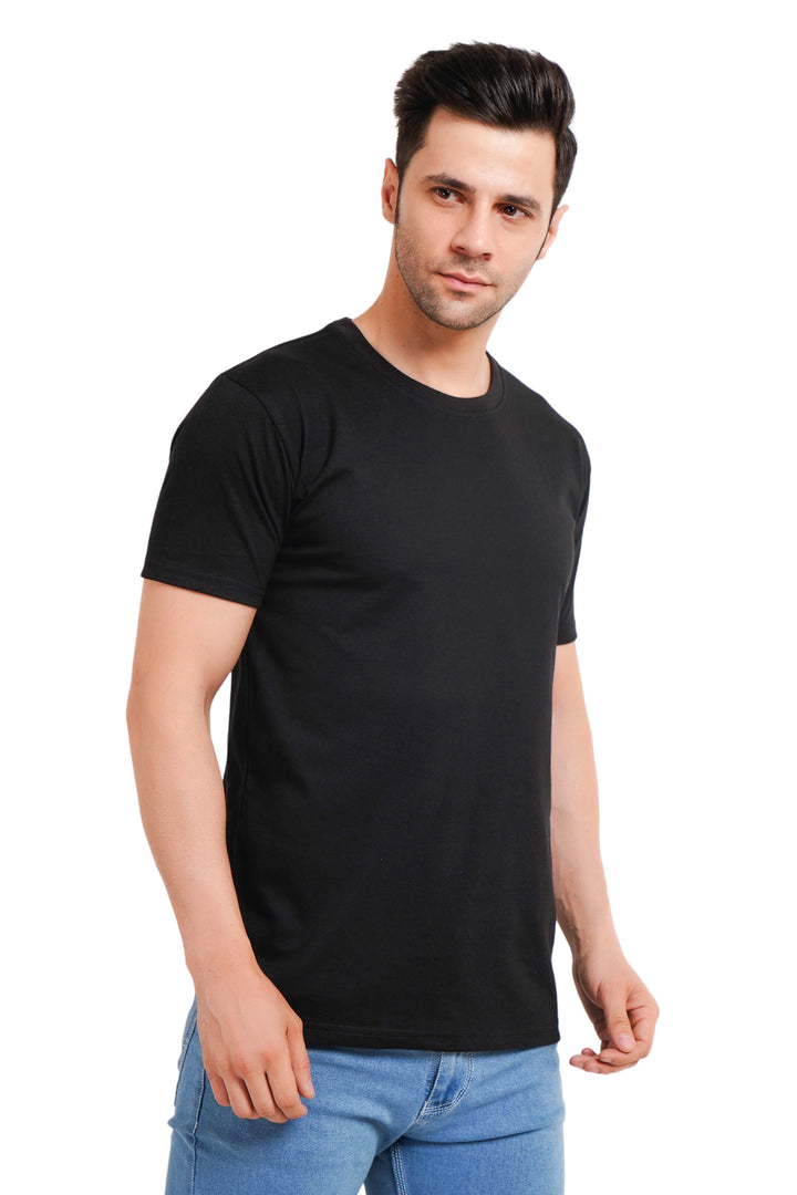 Round Neck regualr fit 180 gsm Black T shirt