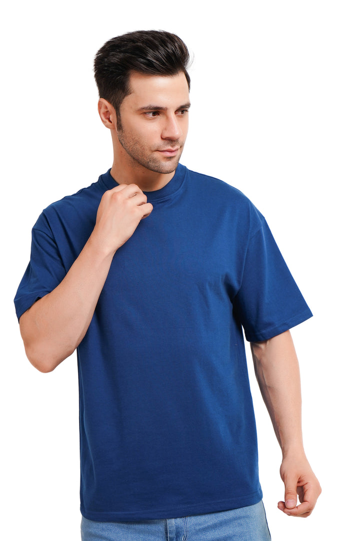 Over Sized fit 220 gsm Blue T Shirt