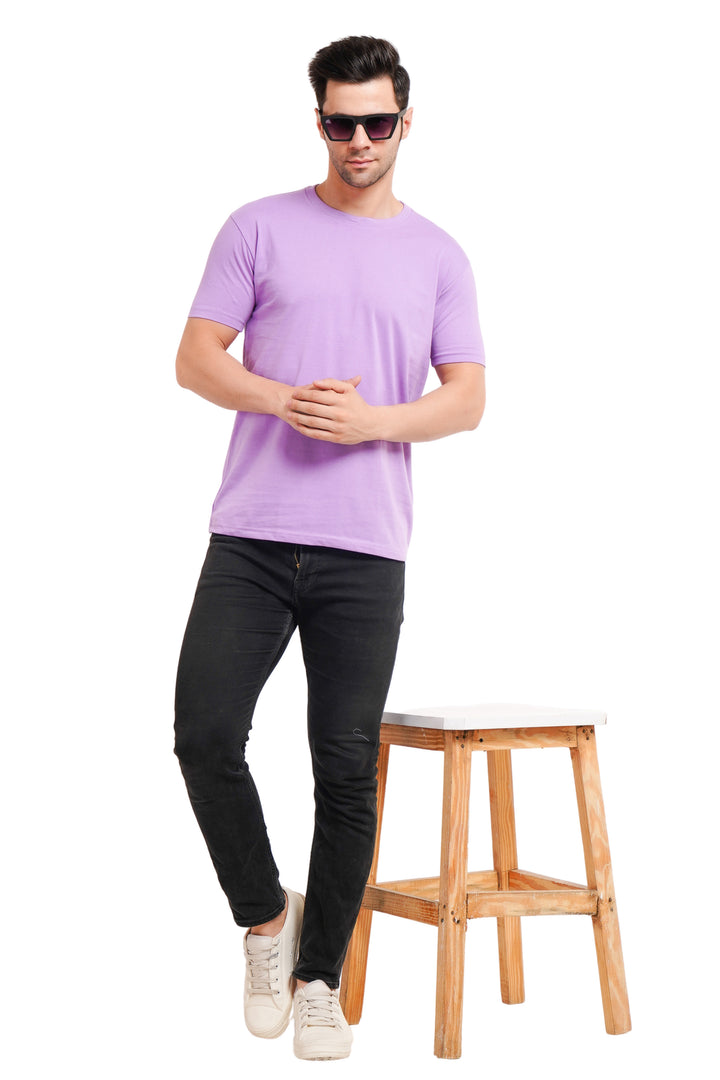 Round Neck regualr fit 180 gsm Purple T shirt